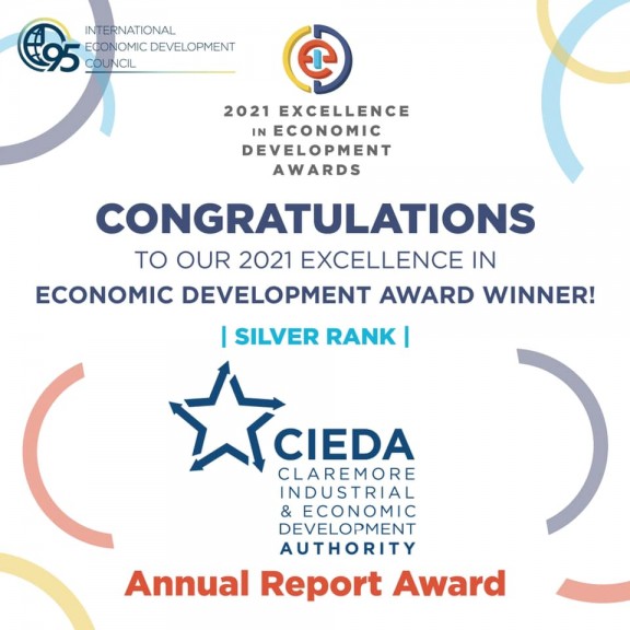 Click to read Claremore Industrial and Economic Development Authority Receives Excellence in Economic Development Award from the International Economic Development Council article