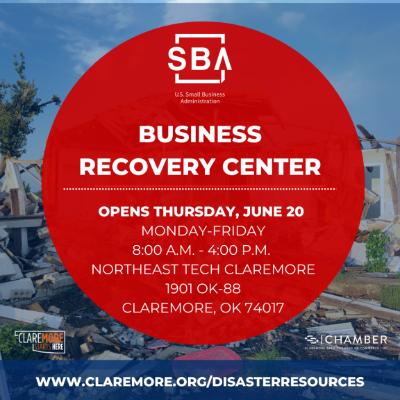 Click to read SBA to Open Business Recovery Center in Claremore to Help Businesses Impacted by Severe Storms, Straight line Winds, Tornadoes and Flooding article